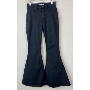 Vibrant M.i.U Ultra Flare Bell Stretch High Rise Black Jeans Sz 9/W28
